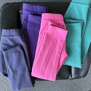 Size 7, Primary Coziest Fleece Legging - 4 pair bundle